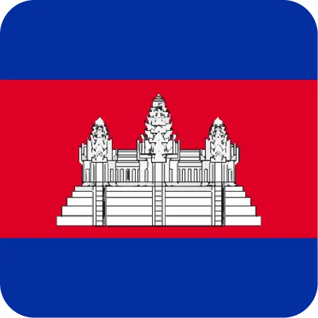カンボジアの国旗をイメージしたロゴ