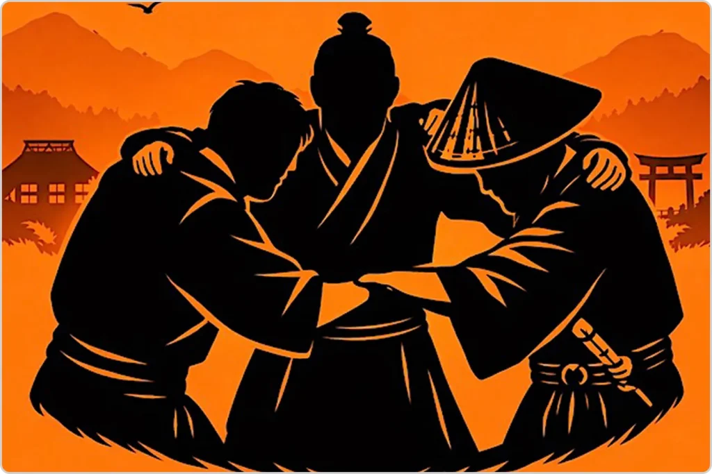 教師・生徒・学校が協力してつながる様子のイラスト